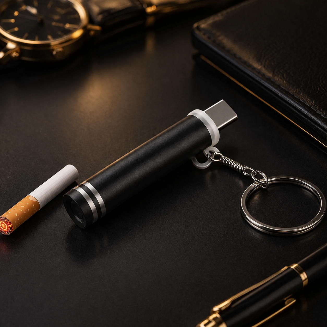 EliteCharge™ Type-C Mini Flameless Lighter – Windproof, Rechargeable & Pocket-Sized USB C Lighter India – Type C Cigarette Lighter, Rechargeable Electric USB Lighter Keychain, Portable Mobile Connect