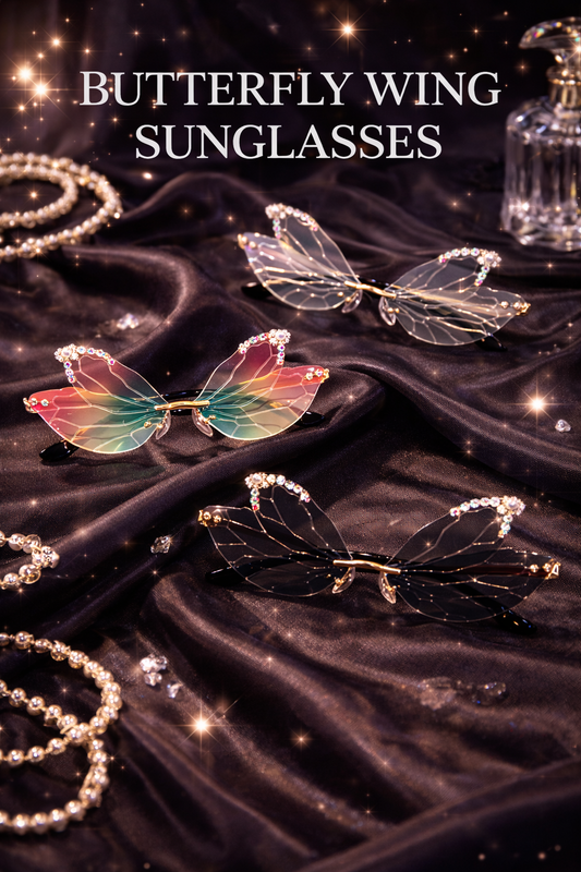 LuxeWing™ Butterfly Sunglasses – Rhinestone Designer Party Shades