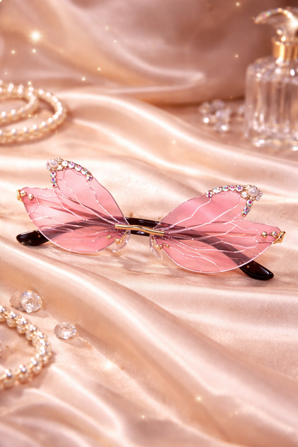 LuxeWing™ Butterfly Sunglasses – Rhinestone Designer Party Shades