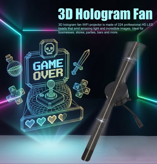 3D Hologram Fan 2-Blade 42cm WiFi Bluetooth LED Display Fan  | Holographic Advertising Projector