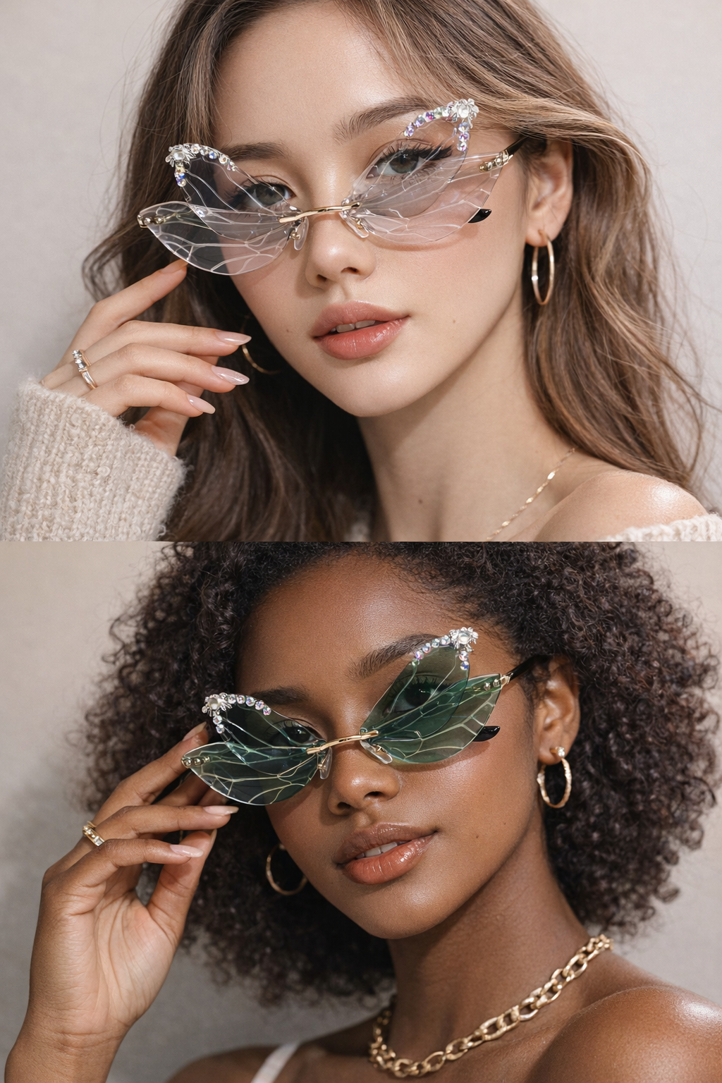 LuxeWing™ Butterfly Sunglasses – Rhinestone Designer Party Shades